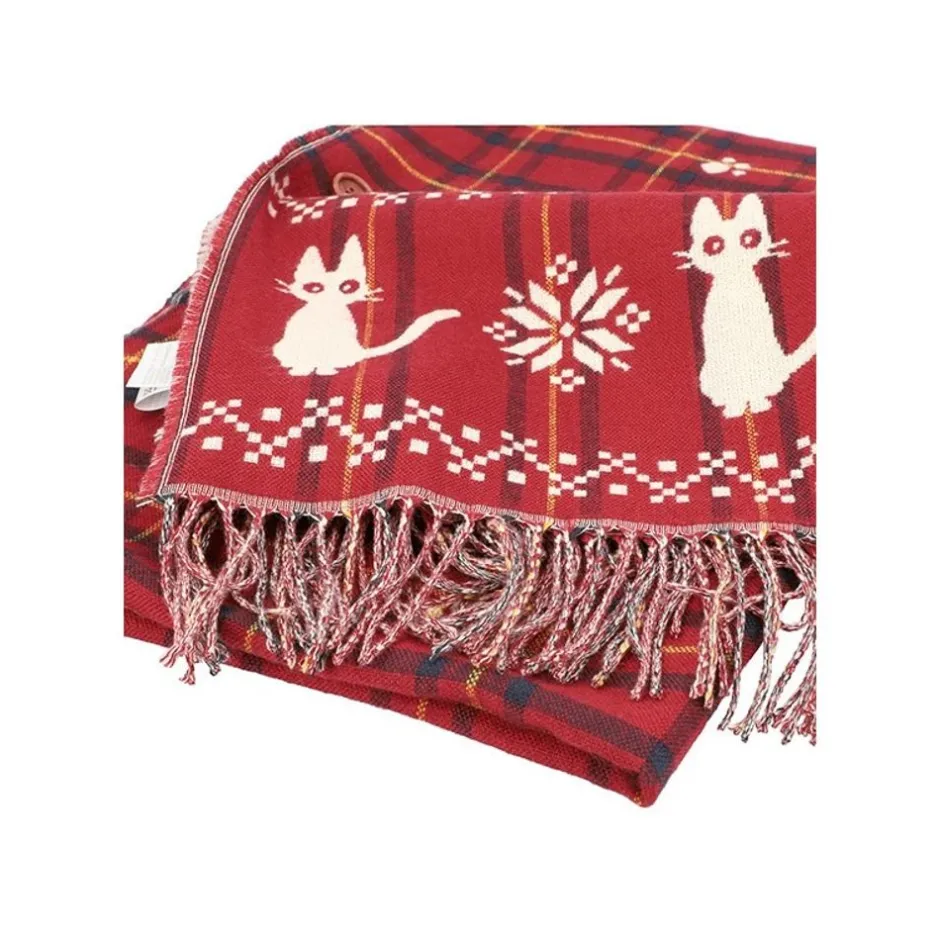 Maison Ghibli Outfits-Stole With Button Jiji Check Pattern - Kiki'S Delivery Service