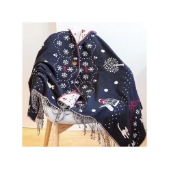Maison Ghibli Outfits-Stole With Button Kiki Snowing City - Kiki'S Delivery Service