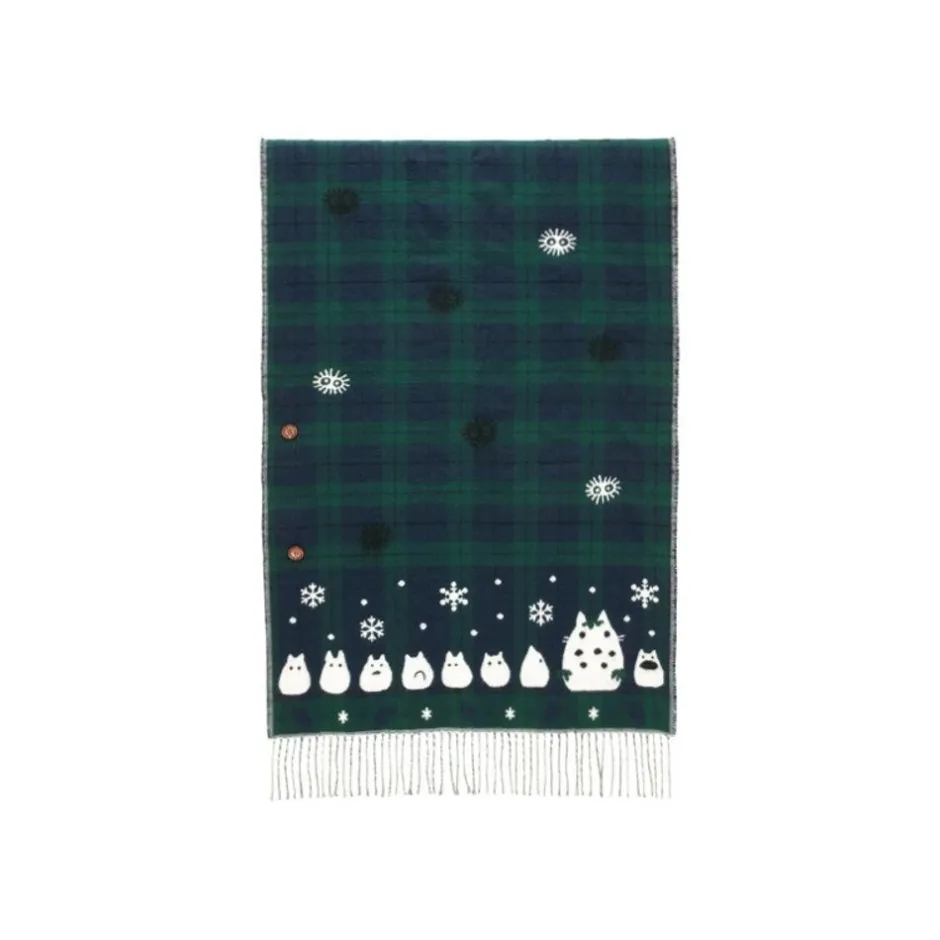 Maison Ghibli Outfits-Stole With Button Totoro Check Pattern - My Neighbor Tororo