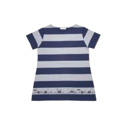 Maison Ghibli Outfits-Striped Tunic Top Kiki Koriko Town Black White - Kiki'S Delivery Service