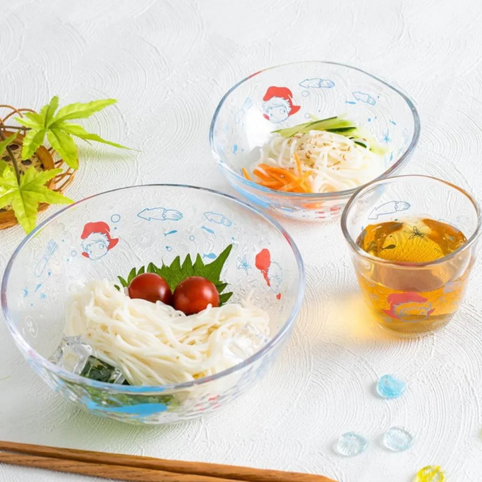 Maison Ghibli Kitchenware-Transparent Bowl 13Cm Ponyo Under The Sea - Ponyo On The Cliff