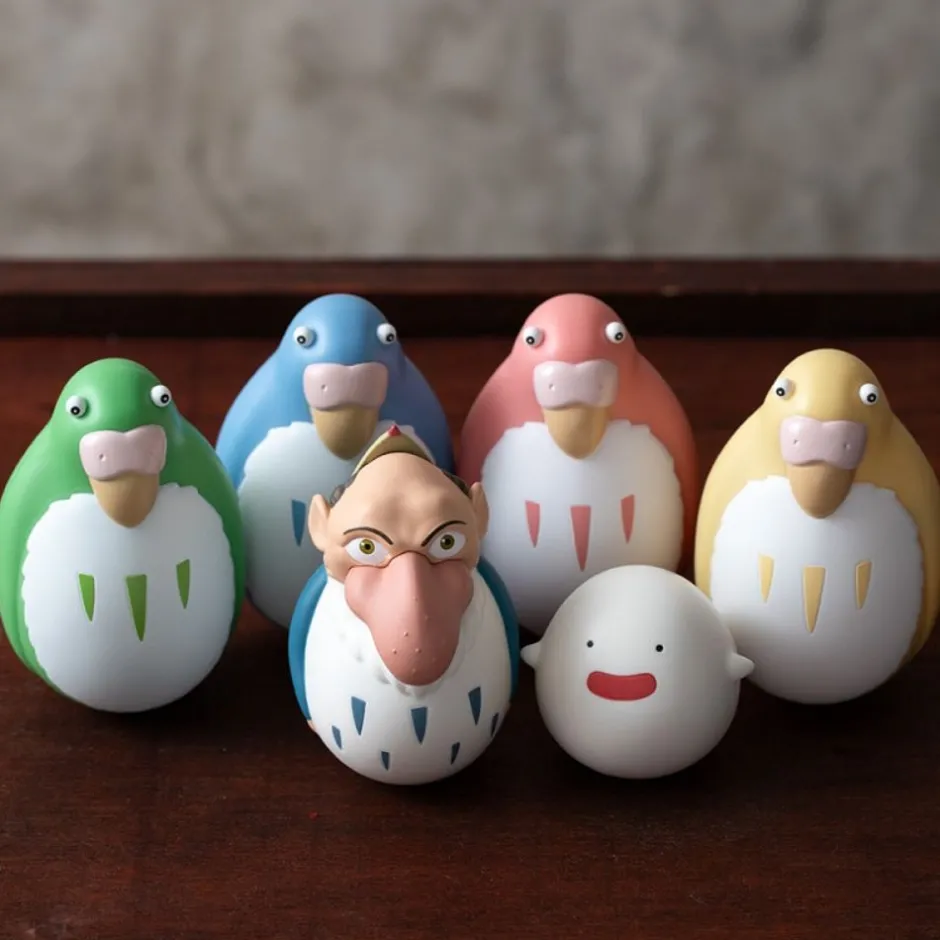 Maison Ghibli Toys-Two Pack Roly-Poly Figurines Blue & Green Parakeet - The Boy And The
