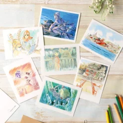 Maison Ghibli Postcards And Letter Papers-Watercolour Greeting Cards 24 X 15,8 Cm Ashitaka And Yakul - Princess