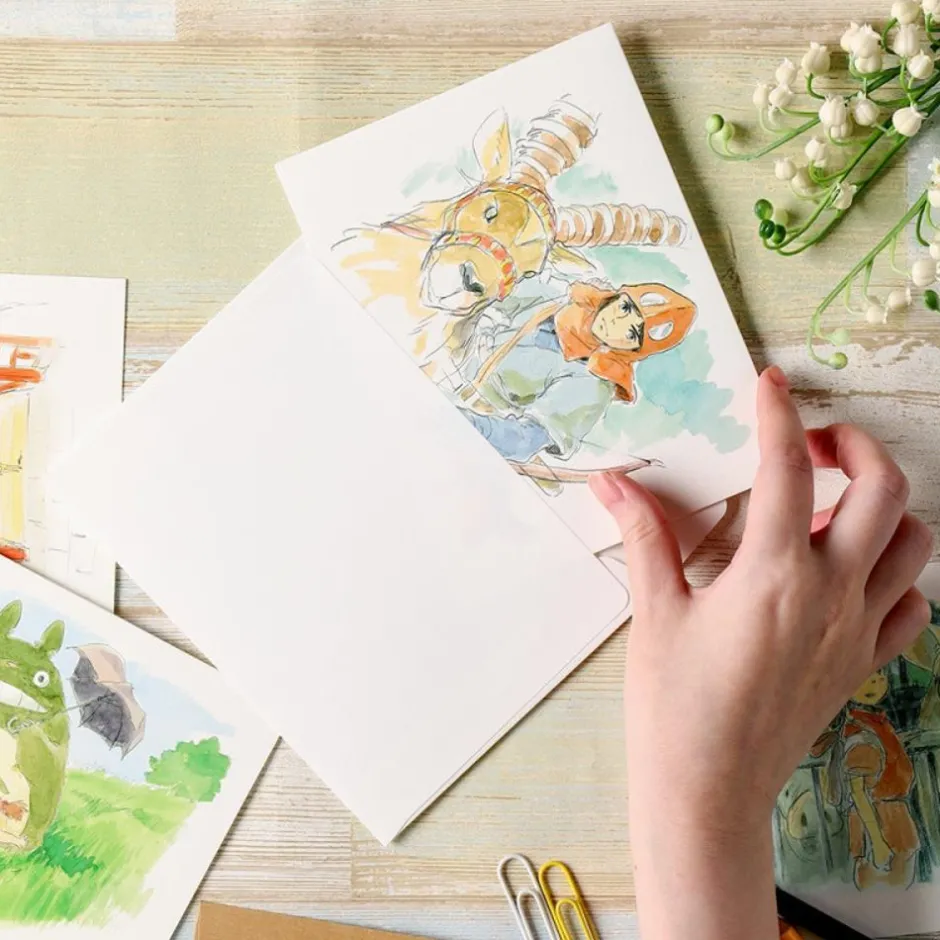 Maison Ghibli Postcards And Letter Papers-Watercolour Greeting Cards 24 X 15,8 Cm Autumn - My Neighbor Totoro