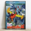 Maison Ghibli Wall Decoration-Wood Panel 01 - Lupin In A Plane - Castle Of Cagliostro